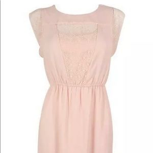 Maison Jules Blush Pink Cap Sleeve Lace Dress XL